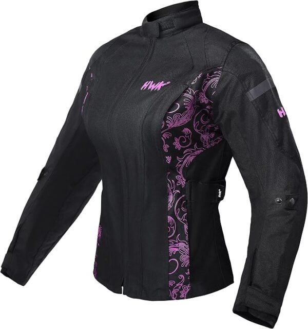 HWK Adventure Motorcycle Jacket Women with Armor, 600D Cordura, All-Season