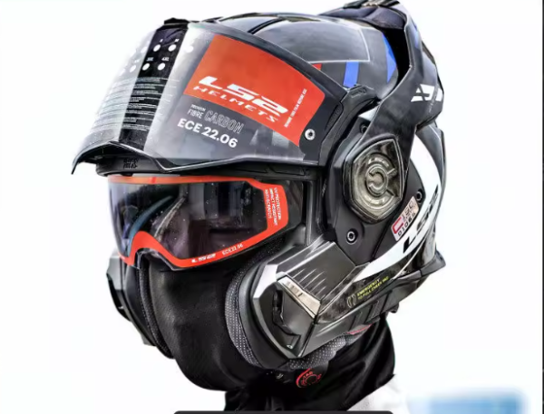 LS2 FF901 FF906 Carbon Fiber Flip-Up Motorcycle Helmet with Dual Lens
